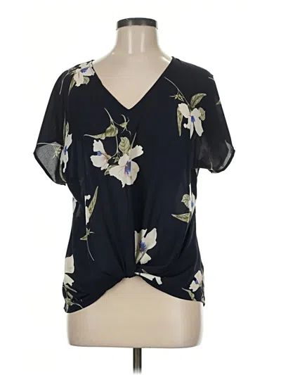 Pre-owned West Kei Short Sleeve Blouse In Black