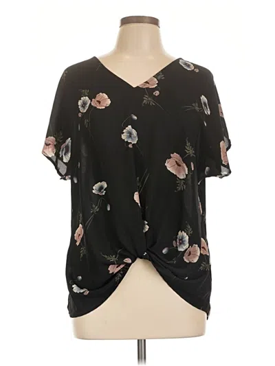 Pre-owned West Kei Short Sleeve Blouse In Black