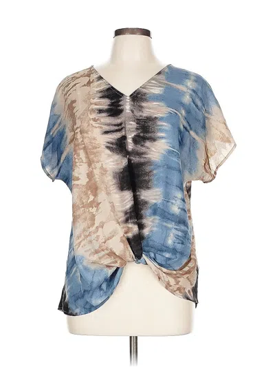 Pre-owned West Kei Short Sleeve Blouse In Blue