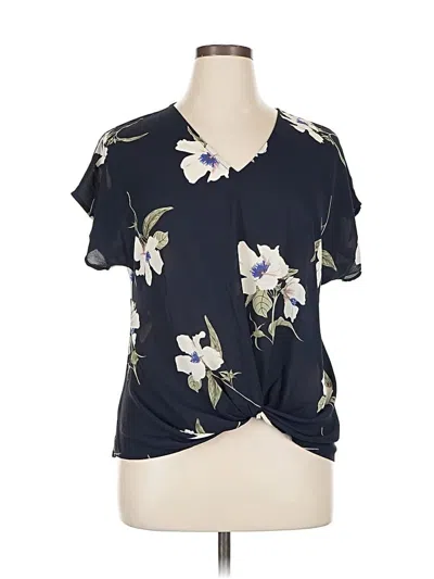Pre-owned West Kei Short Sleeve Blouse In Blue