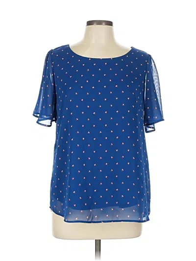 Pre-owned West Kei Short Sleeve Blouse In Blue