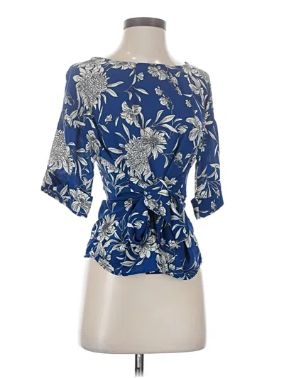 Pre-owned West Kei Short Sleeve Blouse In Blue