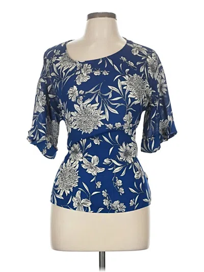 Pre-owned West Kei Short Sleeve Blouse In Blue