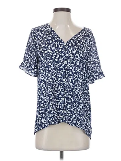 Pre-owned West Kei Short Sleeve Blouse In Blue