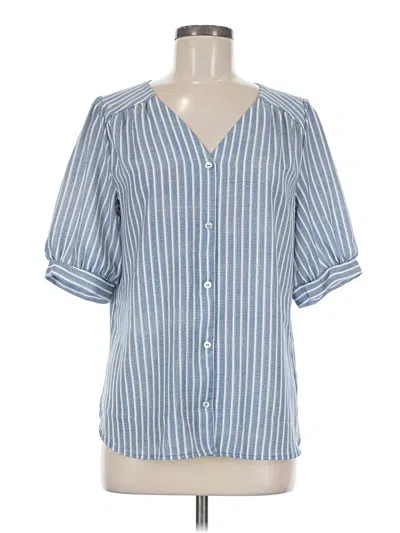 Pre-owned West Kei Short Sleeve Blouse In Blue