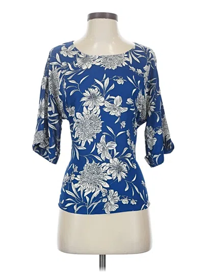 Pre-owned West Kei Short Sleeve Blouse In Blue