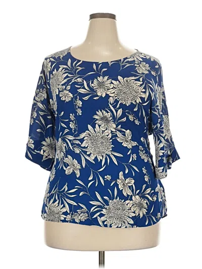 Pre-owned West Kei Short Sleeve Blouse In Blue
