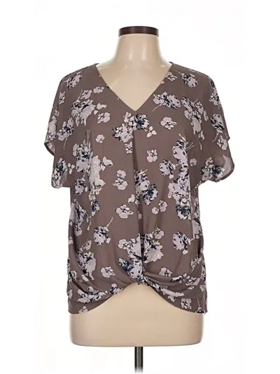 Pre-owned West Kei Short Sleeve Blouse In Brown