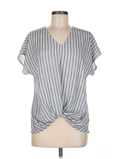 Pre-owned West Kei Short Sleeve Blouse In Gray