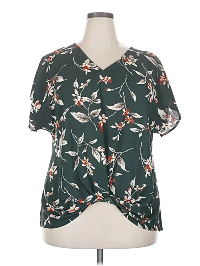 Pre-owned West Kei Short Sleeve Blouse In Green