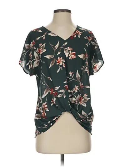 Pre-owned West Kei Short Sleeve Blouse In Green