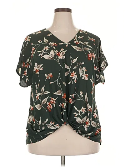 Pre-owned West Kei Short Sleeve Blouse In Green