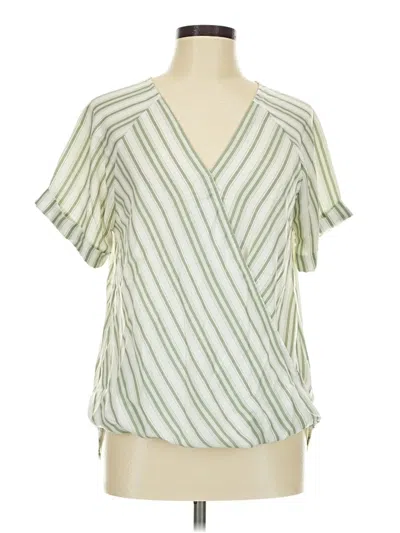 Pre-owned West Kei Short Sleeve Blouse In Green