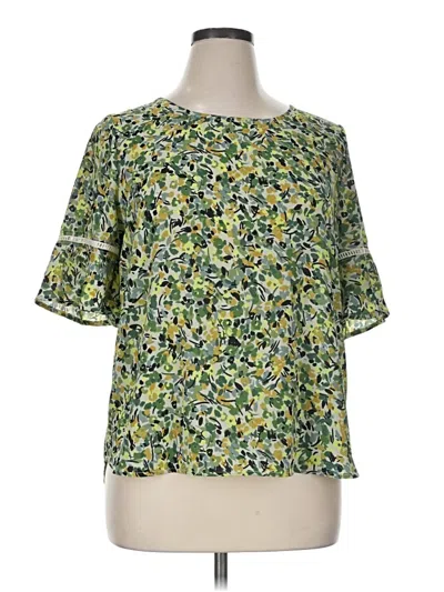 Pre-owned West Kei Short Sleeve Blouse In Green