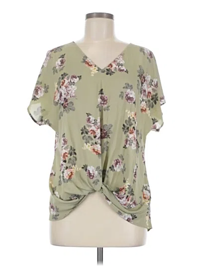 Pre-owned West Kei Short Sleeve Blouse In Green