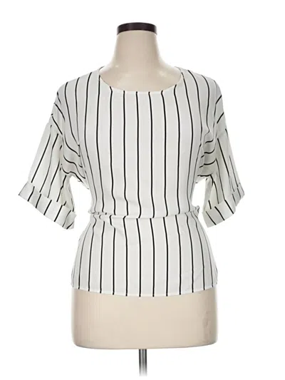Pre-owned West Kei Short Sleeve Blouse In Ivory