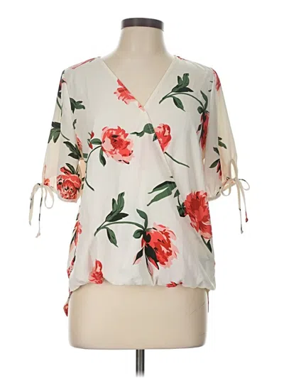 Pre-owned West Kei Short Sleeve Blouse In Ivory