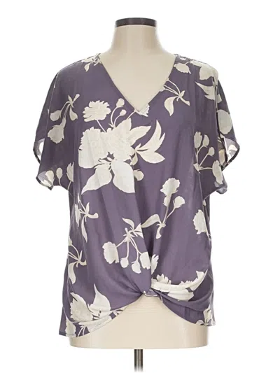 Pre-owned West Kei Short Sleeve Blouse In Purple