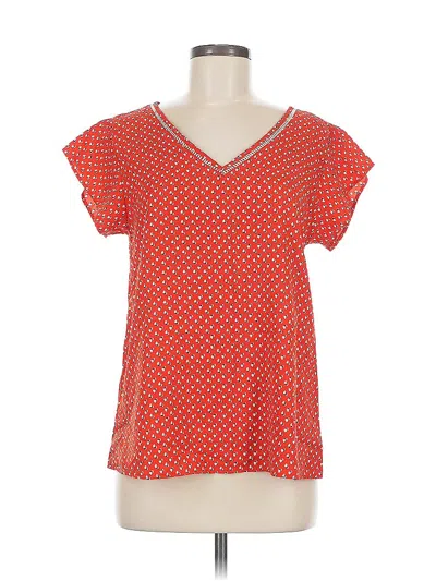 Pre-owned West Kei Short Sleeve Blouse In Red