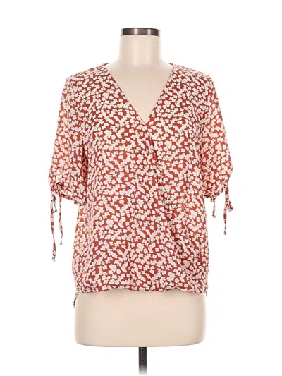 Pre-owned West Kei Short Sleeve Blouse In Red