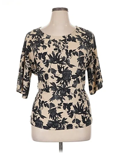 Pre-owned West Kei Short Sleeve Blouse In Tan