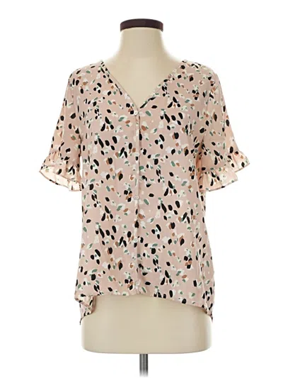 Pre-owned West Kei Short Sleeve Blouse In Tan