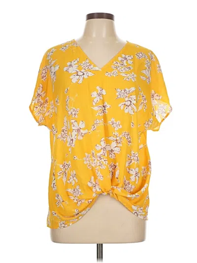 Pre-owned West Kei Short Sleeve Blouse In Yellow