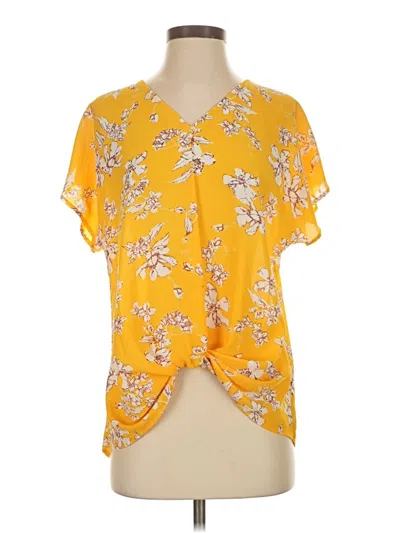Pre-owned West Kei Short Sleeve Blouse In Yellow