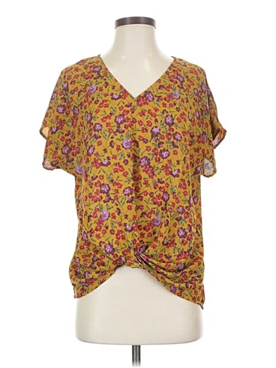 Pre-owned West Kei Short Sleeve Blouse In Yellow
