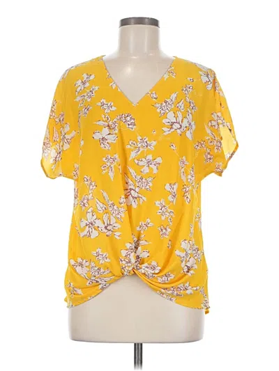 Pre-owned West Kei Short Sleeve Blouse In Yellow
