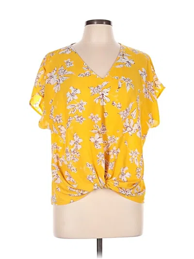 Pre-owned West Kei Short Sleeve Blouse In Yellow