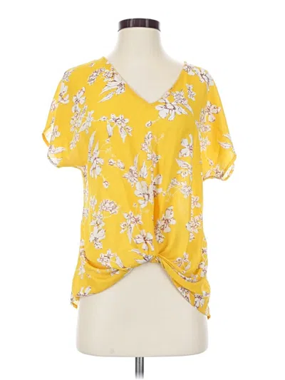 Pre-owned West Kei Short Sleeve Blouse In Yellow