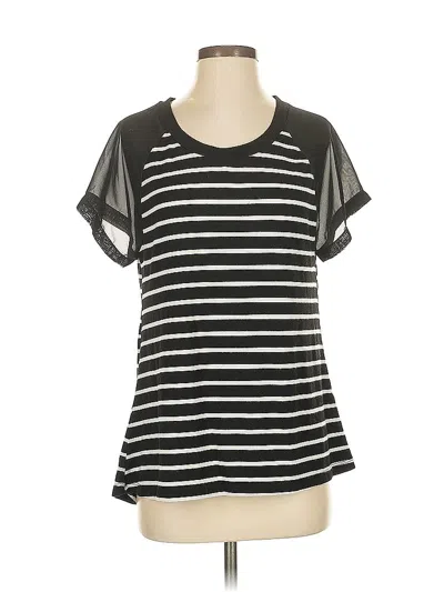 Pre-owned West Kei Short Sleeve Top Black Scoop Neck Tops