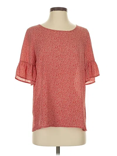 Pre-owned West Kei Short Sleeve Top Red Square Neckline Tops