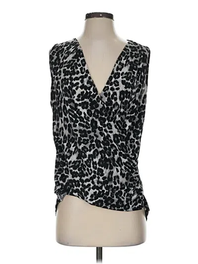 Pre-owned West Kei Tank Top Silver Plunge Neckline Tops
