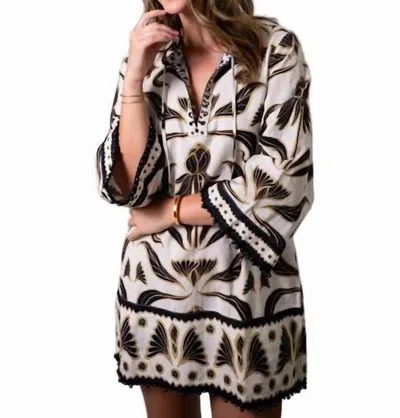 West Of Gabrielle Mini Dress In Off-white In Multi