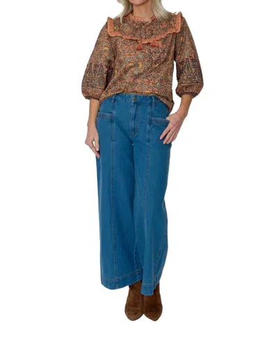 West Of Isabelle Top In Vine In Brown