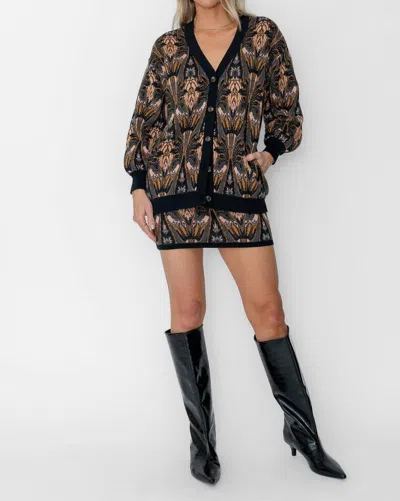 West Of Jocelyn Cardigan In Devon Print In Black