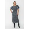 West Of Josette Midi Dress In Blue
