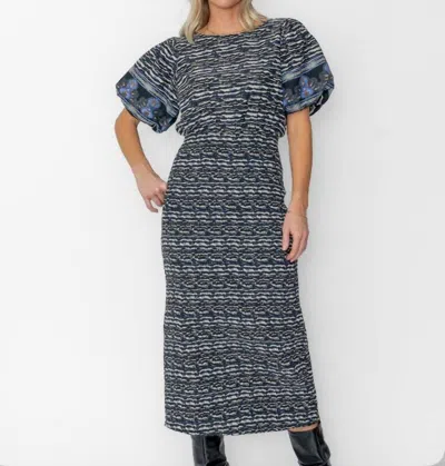 West Of Josette Midi Dress In Caroline Ikat Stripe In Multi