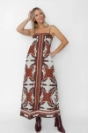 West Of Kiki Ankle Dress In Multi