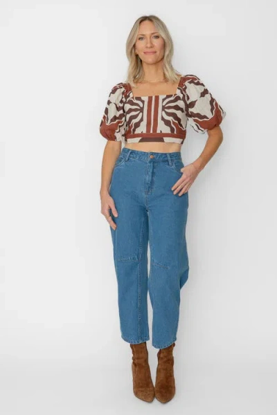 West Of Marie Top In Brown