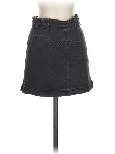 Pre-owned West Of Melrose Denim Skirt In Black