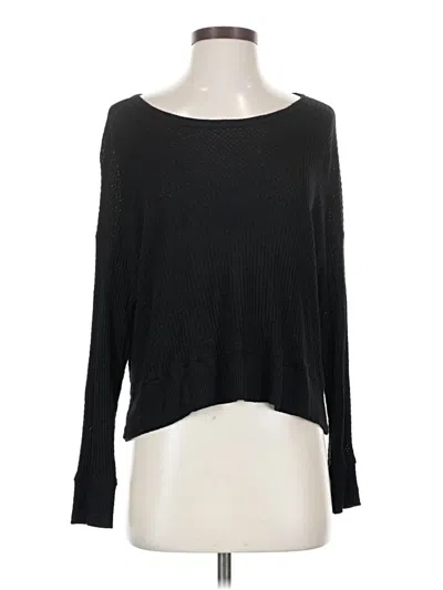 Pre-owned West Of Melrose Long Sleeve Top Black Boatneck Tops