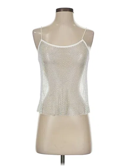 Pre-owned West Of Melrose Sleeveless Top Silver Halter Neckline Tops