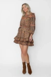 West Of Pascale Mini Dress In Brown