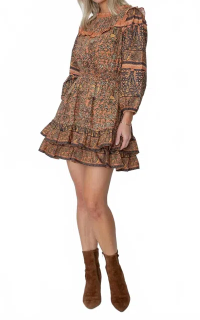 West Of Pascale Mini Dress In Brown