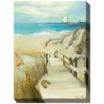 West Of The Wind Barefoot Beach 40" High All-weather Outdoor Canvas Wall Art