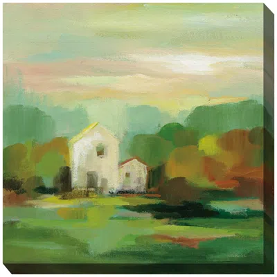 West Of The Wind Faraway Farm 24" Square All-weather Outdoor Canvas Wall Art