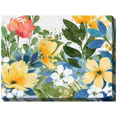 West Of The Wind Garden Glee 40" Wide Rectangular Outdoor Canvas Wall Art